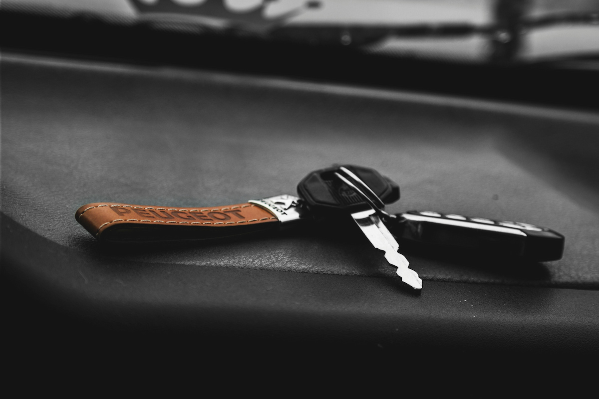 black key fob on the dashboard