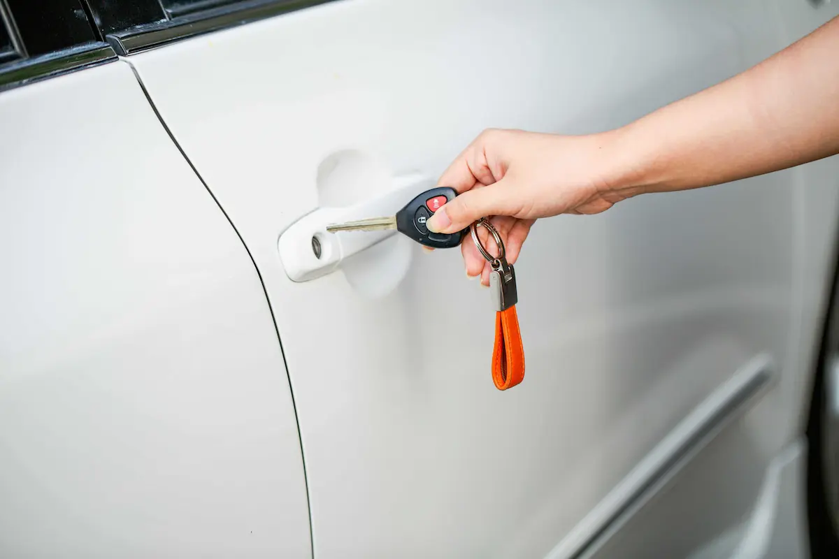 car key in lock