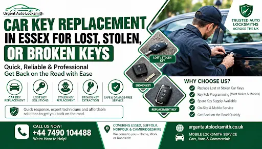 Car Key Replacement in Essex for Lost, Stolen, or Broken Keys